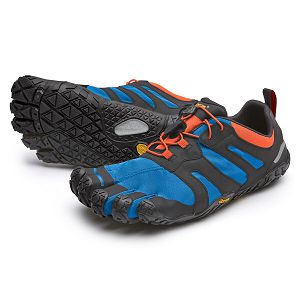 Vibram V-Trail 2.0 Blue/Orange Mens Running Shoes | India-542318